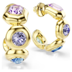 Gema hoop earrings Mixed cuts, Multicoloured, 18K gold finish - Image 4