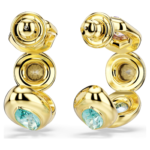 Gema hoop earrings Mixed cuts, Multicoloured, 18K gold finish - Image 5