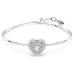 Hyperbola bangle Heart, White, Rhodium plated - Image 7