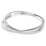 Hyperbola bangle Mixed cuts, White, Rhodium plated - Image 3
