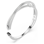 Hyperbola bangle Mixed cuts, White, Rhodium plated - Image 4