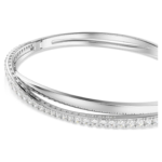 Hyperbola bangle Round cut, White, Rhodium plated - Image 3