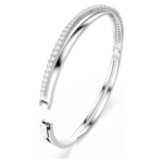 Hyperbola bangle Round cut, White, Rhodium plated - Image 4
