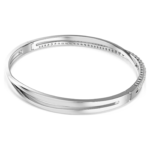 Hyperbola bangle Round cut, White, Rhodium plated - Image 5