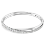 Hyperbola bangle Round cut, White, Rhodium plated - Image 7