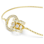 Hyperbola bracelet Interlocking loop, White, 18K gold finish - Image 3