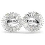 Hyperbola cocktail ring Infinity, White, Rhodium plated