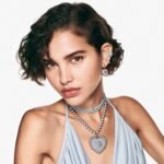 Hyperbola drop earrings Heart, Blue, Rhodium plated - Image 6