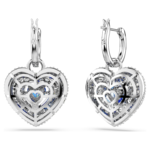 Hyperbola drop earrings Heart, Blue, Rhodium plated - Image 5