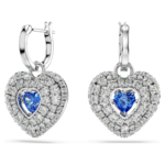 Hyperbola drop earrings Heart, Blue, Rhodium plated - Image 7