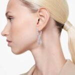 Hyperbola drop earrings Infinity, White, Rhodium plated - Image 2
