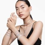 Hyperbola drop earrings Infinity, White, Rhodium plated - Image 6