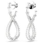 Hyperbola drop earrings Infinity, White, Rhodium plated - Image 4
