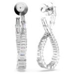 Hyperbola drop earrings Infinity, White, Rhodium plated - Image 5