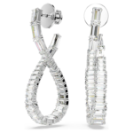 Hyperbola drop earrings Infinity, White, Rhodium plated - Image 8
