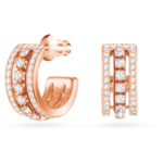 Hyperbola hoop earrings White, 18K rose gold finish - Image 3