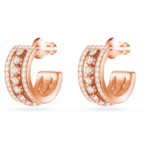 Hyperbola hoop earrings White, 18K rose gold finish - Image 4