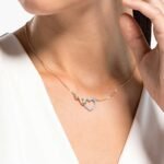 Hyperbola necklace Infinity and heart, White, Mixed metal finish - Image 2