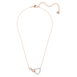 Hyperbola necklace Infinity and heart, White, Mixed metal finish - Image 3