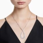 Hyperbola pendant Mixed cuts, Infinity, White, Rhodium plated - Image 2