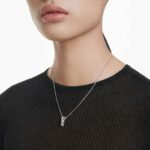 Hyperbola pendant Mixed cuts, Twist, White, Rhodium plated - Image 2