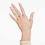 Hyperbola ring Infinity, White, Silver-tone finish - Image 2