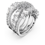 Hyperbola ring Mixed cuts, White, Rhodium plated - Image 3