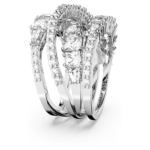 Hyperbola ring Mixed cuts, White, Rhodium plated - Image 4