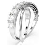 Hyperbola ring Mixed cuts, White, Silver-tone finish - Image 3