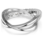 Hyperbola ring Mixed cuts, White, Silver-tone finish - Image 5