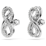 Hyperbola stud earrings Infinity, White, Rhodium plated - Image 4