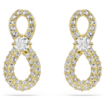 Hyperbola stud earrings Round cut, Pavé, Infinity, White, 18K gold finish - Image 6