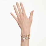 Idyllia bracelet Mixed cuts, Mixed motifs, Multicoloured, 18K gold finish - Image 2