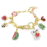 Idyllia bracelet Mixed cuts, Mixed motifs, Multicoloured, 18K gold finish