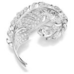 Idyllia brooch Mixed cuts, Feather, Rhodium plated - Image 3
