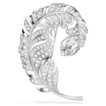 Idyllia brooch Mixed cuts, Feather, Rhodium plated - Image 6