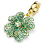 Idyllia charm Clover, Green, 18K gold finish - Image 3