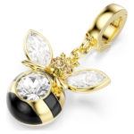 Idyllia charm Mixed cuts, Bee, Multicoloured, 18K gold finish - Image 3