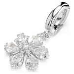Idyllia charm Mixed cuts, Snowflake, White, Rhodium plated - Image 3