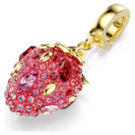 Idyllia charm Mixed cuts, Strawberry, Red, 18K gold finish - Image 3
