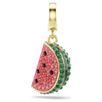 Idyllia charm Mixed cuts, Watermelon, Multicoloured, 18K gold finish