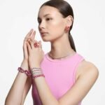 Idyllia cocktail ring Flower, Pink, 18K gold finish - Image 6