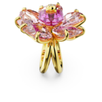 Idyllia cocktail ring Flower, Pink, 18K gold finish - Image 4