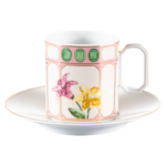 Idyllia coffee cup with saucer Porcelain, Crystal print motif, flower, Multicoloured