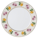Idyllia dessert plate Porcelain, Crystal print motif, lily citron, Multicoloured
