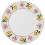 Idyllia dinner plate Porcelain, Crystal print motif, lily citron, Multicoloured
