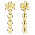 Idyllia drop earrings Mixed cuts, Flower, Multicoloured, 18K gold finish - Image 5