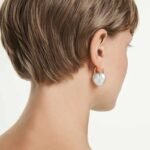Idyllia drop earrings Mixed cuts, Heart, White, 18K gold finish - Image 2