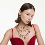 Idyllia drop earrings Mixed cuts, Heart, White, 18K gold finish - Image 7