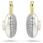 Idyllia drop earrings Mixed cuts, Heart, White, 18K gold finish - Image 3